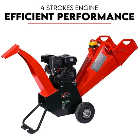7HP Wood Chipper Self Feeding Shredder Mulcher Machine Petrol Garden Portable V379-WODCHPER007001