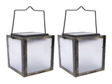 2PCS 3D Solar Lantern Rain Proof Weather Proof Flickering Outdoor Lantern for Garden Patio Landscape V1294-YM0901-3119250008411