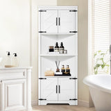 VEVOR 68" Corner Storage Cabinet with 4 Wooden Doors & Adjustable Shelves White V952-SJSNJSNJGD684LBBOV0
