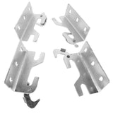Bed Frame Hook Plates, Plated Silver Metal, Tool Free Detachment, Durable, for Hospital Beds, 2Pairs V1369-AZ3-W-13037