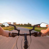 Handlebar Bike Mirror,HD Convex Glass Rear View Mirror with Shatterproof Film,360&deg Adjustable V1366-AZ2-W-24541