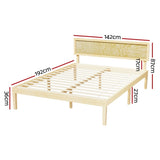 Artiss Bed Frame Double Size Wooden Base Mattress Platform Timber Pine YUMI WBED-YUMI-D-WD-AB