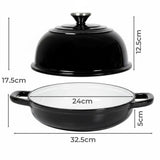 Toque Enamelled Cast Iron Dutch Oven Pot Sourdough Bread Baking Kitchen 24cm KT1037-AU