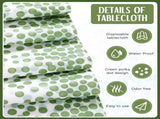16 Pcs White and Sage Green Disposable Plastics and Satin Table Runner Set 54x108 Inch V1258-DP02-WO-123