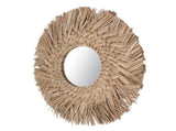 Straw Weaving Wall Mirror Retro Beautiful Woven Wall Hanging Mirror for Dorm Room Decoration Nature V1294-YM0703-3115230038512