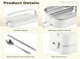 4-Layer Leakproof Stackable Stainless Steel Bento Box Lunch Box with Spoon Chopsticks for Adults and V1237-ZY-917-030