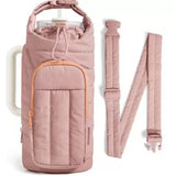 Coral Nylon Quilted Insulated Water Bottle Bag for 18-64oz Flask - Lightweight Sports & Travel V888-ELOSUNG45042