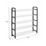 SOGA 2X 71x21cm 5 Layer Shoes and Slippers Organizer Rack Space Saving Shoe Storage Solution for RACK0022X2