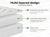 Giselle Bedding 5cm Pillowtop Mattress Topper 1000GSM Thick Soft Bamboo Cooling Pad for Back Pain TOPPER-BAM-5-KS