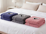 Laura Hill XL Electric Heated Blanket Throw Soft Coral Fleece with 10 Heat Settings - Grey THRG-KH-200-GY