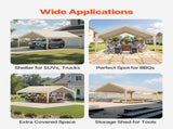 Carport Replacement Canopy, 6 x 3.6 m Potable Garage Tent Top Tarp, UV-Resistant & Waterproof Car V952-CKPB12X20FTM4VTAY001V0