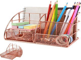 Pen Tray - 5 Compartments and Drawer - Desk Organizer - Rose Gold - Pen Holder - Desk Organizer V1188-MS101-02046-1