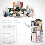 360 Degree Rotation Makeup Organizer Adjustable with Multifunction Cosmetic Storage Box V178-14018