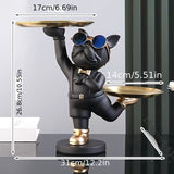 Black White French Bulldog Storage Black And Gold Decor Home Organisation Small Item V1347-127-WHI-54886