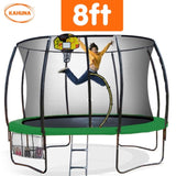 Kahuna Trampoline 8 ft with Basketball Set Outdoor Round - Green TRA-KAH-08-GN-BB