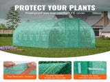 Walk-in Tunnel Greenhouse, 19.4x9.7x7.4 ft Hoop House Greenhouse Tunnel, Plant Hot House with V952-SDXWS20X10X7C44VZV0