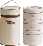 Lunch box, snack box with three layers of stainless steel with insulated bag, 440 ml, for Home V1189-LC-HW-00100