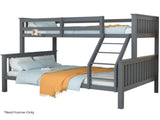 Kingston Slumber Bunk Bed Triple Wooden Single Over Double Beds for Kids, Solid Pine Wood, V219-BEDDBBKS02GA
