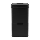 Devanti 72L Sensor Bin Rubbish Bins 4-in-1 Compartment Stainless Steel Trash Can Black SB-E-3C-72L-BK