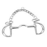 D Ring Horse Bit Stainless Steel Horse Mouth Snaffle Bit with Chain for 135mm Horse Mouth V1294-YM0717-3111220221011