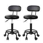 Artiss 2x Salon Stool Swivel Chair Backrest SALON-B-4128-NEW-BKX2