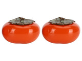 2pcs Tea Storage Pot Ceramics Persimmon Coffee Nut Sealed Containers Kitchen Decoration V1294-YM0901-3117210010111