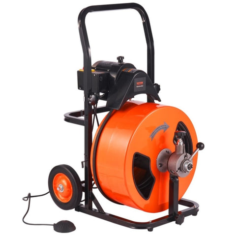 VEVOR Drain Cleaner Machine Electric Drain Auger 100 FT x 3/4In Auto Feed V952-ZDJJKLSGDSTJZL4U4V3