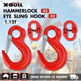2X 6mm Hammerlock+ Eye Sling Hook Safety Chain Caravan Trailer connecting Extend V211-AUEB-HL001X2