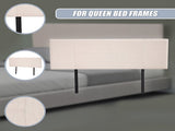 Linen Fabric Queen Bed Headboard Bedhead - Beige V63-800787