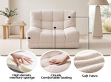 Artiss Single Small Boneless Couches for Living Room White Fabric SBED-M-TED-1S-BG