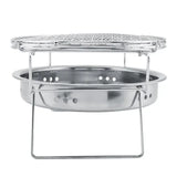 1 Piece Mini Charcoal BBQ Grill, Foldable Stainless Steel Round Camping Grill for Picnics, Patios V1189-LC-HW-00255
