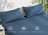 4 Piece Ultra Soft Bamboo Breathable Sheet Set -Hotel 2000TC Breathable Bed Sheets Set with 37 V1317-BAMBOO-AUQ-4JT-NAVY
