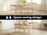 Artiss Dining Table and Chairs Set of 5 Compact Kitchen Furniture Natural Beige DSET-U-5279-WD
