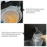Grill Bucket for Grease, Grease Bucket with 12 Pcs Drip Grease Liners, Grill Smoker Bucket, for Camp V1189-WXFWAL-20260319-01168