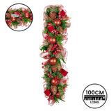 Christabelle 1m Christmas Garland with Red Berries Pine Cones Baubles Berries Tree Decoration O 112_GUE512