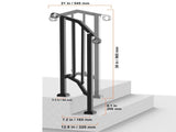 Handrails for Outdoor Steps, 1-2 Step Stair Hand Rail Kit, Transitional Carbon Steel Railings with V952-BPXGMDZLSLZFZ28P2V0