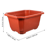 Tall Rectangle Planter Box Dark Red Plastic for Bonsai Cultivation 10Pcs 10.02X7.86X5.11in V1370-AZ4-16766