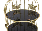 Golden Bird Cage Shape Cosmetic Rack Desktop Makeup Organizer Rack Double Tier Cupcake Cake Stand V1294-YM0901-3117250099511