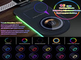 Wireless Charging Mouse Pad 15W RGB Gaming Mousepad Waterproof Desk Mat with Phone Holder V1079-MOUSRPADBLUE