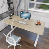 160cm Standing Desk Height Adjustable Sit Stand Motorised Grey Single Motor Frame White Top V255-SMG-160W