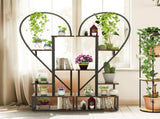 Fin Merge/Separate Metal Plant Stand Heart Shape Ladder Book Shelf For Indoor Garden V767-JJ-XZ1241-S