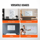 Magnetic Glass Whiteboard, Dry Erase Board 36"x24", Wall-Mounted Large White Glassboard Frameless, V952-CXGCBLBGHBL3CGGHBV0
