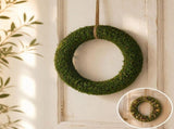 Natural Preserved Moss Wreath, 12 Green Real Moss Round Wreath Base, Blank DIY Moss Ring for Front V1192-AZ-W-17473