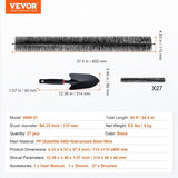 VEVOR Brush, 80 Feet Total Length 4.33 inch Diameter Cleaning Tools, Ground-Level V952-TGMS433INCH2JB7U1V0