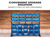 BAUMR-AG 39 Parts Bin Rack Storage System Floor Mount - Blue V219-STRBRKBMRAF39B