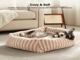Dog Bed Soft Dog Bed Rabbit Velvet Dog Bed Teddy Fabric Dog Bed Cozy Dog Bed - White - Size V1107-WHT-25IN
