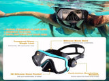 Snorkeling mask breathing tube set, large frame silicone leak-proof and anti-fog snorkeling V1105-YAQSMJ-01