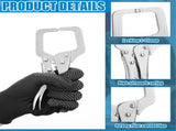6 Pcs Inch Locking C Clamp Original Lock Regular Tips Plain adjustable Alloy Steel for Woodworking V1259-DP01-A-5757