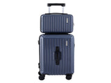 Wanderlite 2pcs Trunk Luggage Suitcase Travel Carry On TSA Lock 12" 20" Navy LUG-ABS-TRUK-12-20-NA