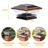 4 pc Solar Post Cap Lights Outdoor Lighting Deck Fence Two Modes Warm White Color Changing Suitable V1370-AZ4-05013